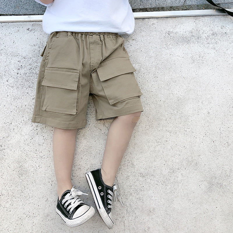 Boys' Summer Shorts Foreign-style Baby Overalls Children's Summer Five-point Pants Korean Version