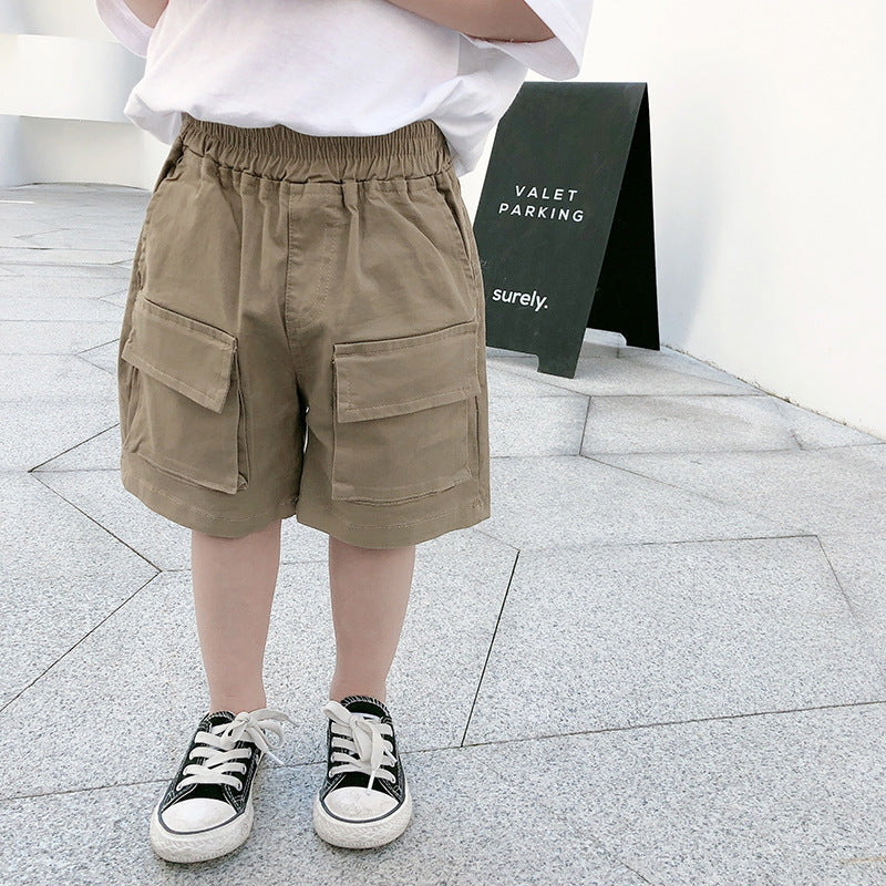 Boys' Summer Shorts Foreign-style Baby Overalls Children's Summer Five-point Pants Korean Version