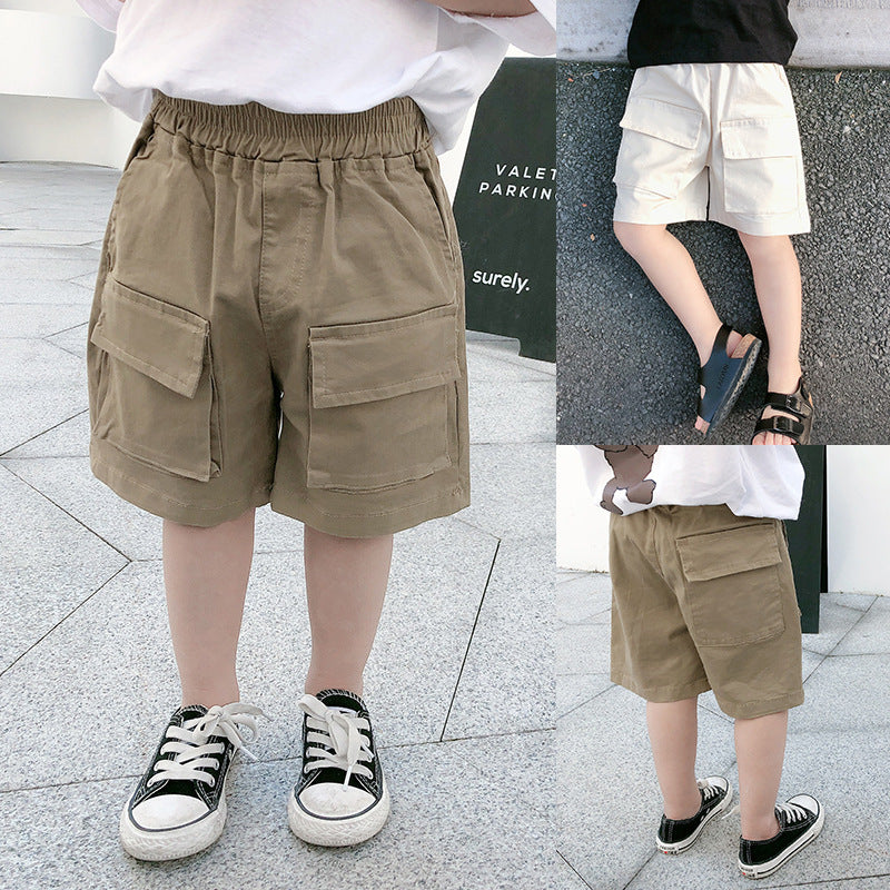 Boys' Summer Shorts Foreign-style Baby Overalls Children's Summer Five-point Pants Korean Version