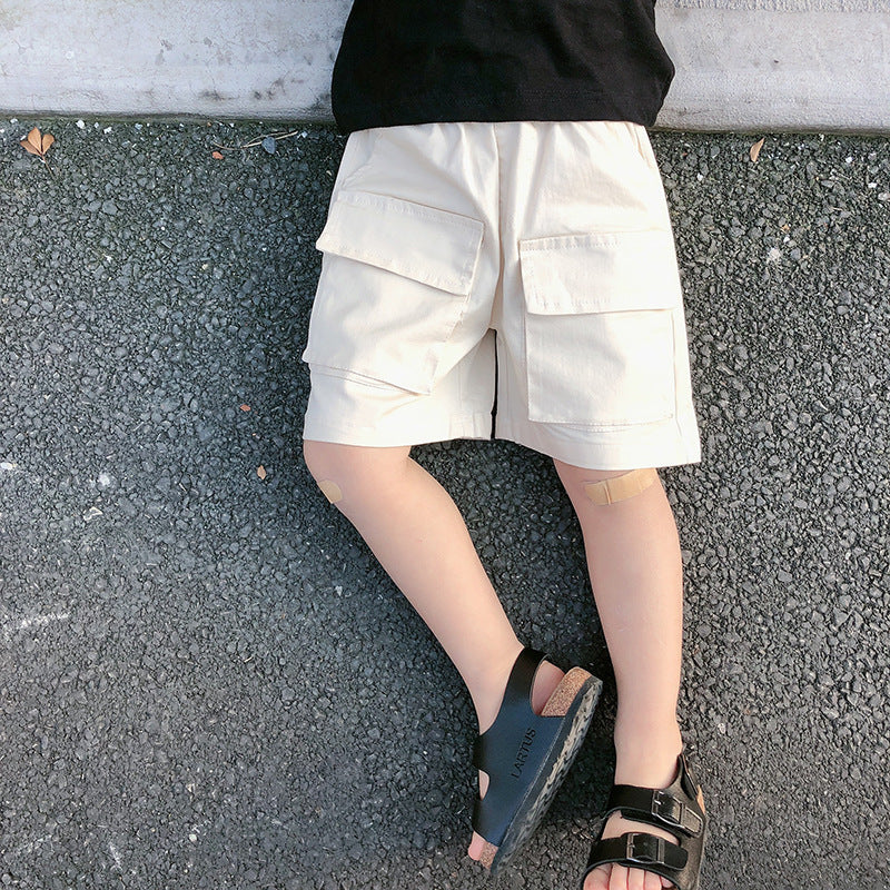 Boys' Summer Shorts Foreign-style Baby Overalls Children's Summer Five-point Pants Korean Version