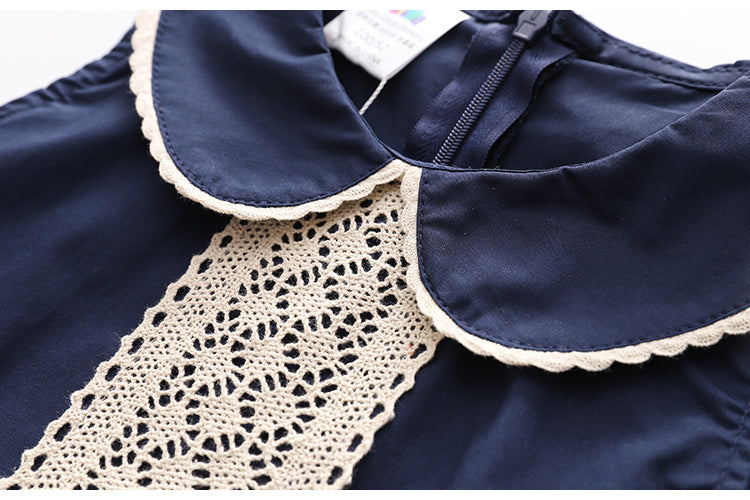 Girls' Skirts, New Summer Clothes, Western Style, Big Children'S Doll Collar Sleeveless Dress