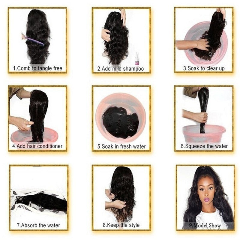 Wig New Women's Wig African Fashion Explosive Small Curly Short Curly Hair Inter-color Wig Headset