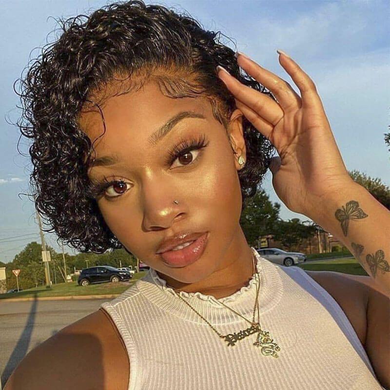 Kerry Lace Front Small Curly Black Wig