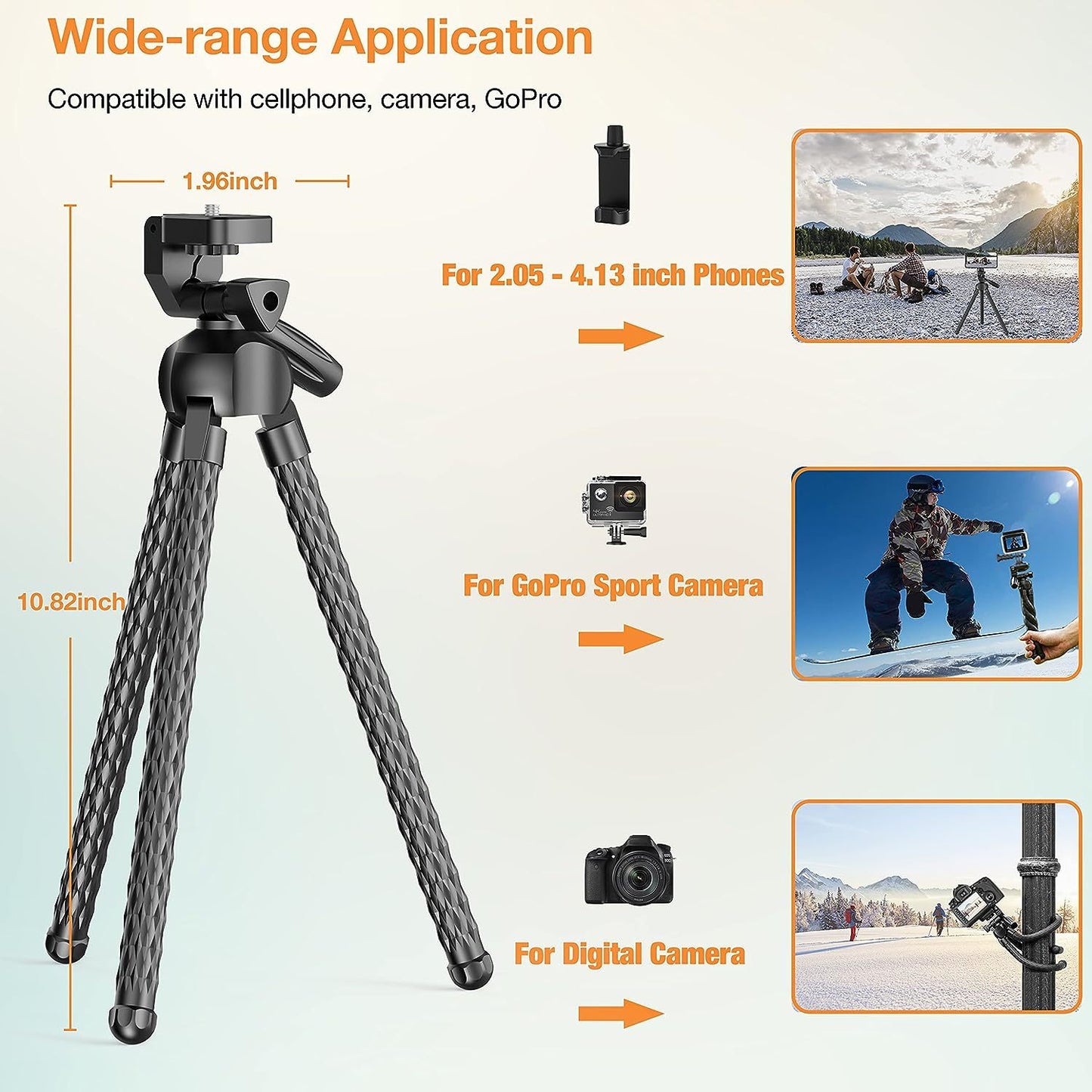 Flexible Phone Tripod Selfie Stick, Octopus Camera Tripod Travel Tripod Flexible Legs For Android Camera Stick Video Recording Vlog