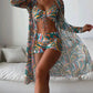 Women's Fashion Printed Boxer Underwear Long Sleeve Blouse Suit