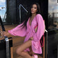 V-neck Lantern Sleeve Dress Fashion Loose Long-sleeved Dresses For Women Clothing