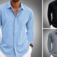 Long Sleeve T-shirt Undershirt Solid Color Long Sleeve Cotton Linen Shirt Men