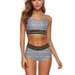 Digital split boxer bikini