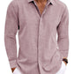 Long Sleeve T-shirt Undershirt Solid Color Long Sleeve Cotton Linen Shirt Men