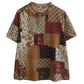 Linen Printing And Dyeing Patch Shirt Women Loose Casual