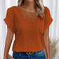 Women's Lace Splicing Short Sleeve Crew Neck T-Shirt Summer Loose Fit Casual Tee Top