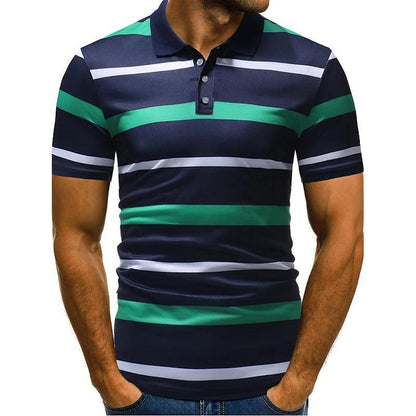 Striped Polo Shirt Men's Summer Short-sleeved T-shirt