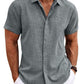 Men's Solid Color Loose Linen Short-sleeved T-shirt