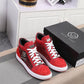 Genuine Leather Breathable High Top Skeleton Shoes For Men