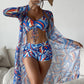 Women's Fashion Printed Boxer Underwear Long Sleeve Blouse Suit