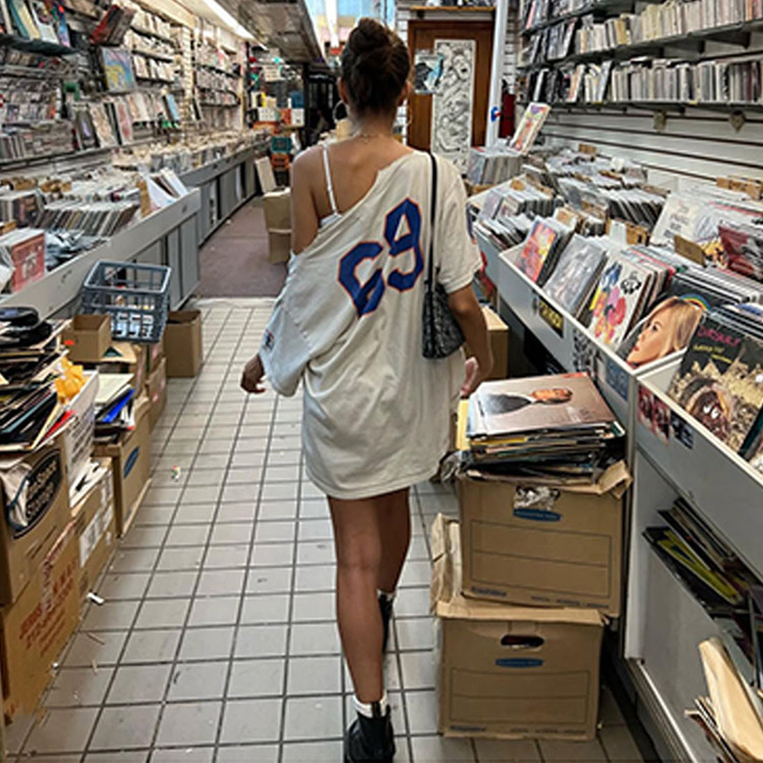 Hipster Loose Street Versatile Letter Print Top