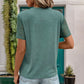Lace Stitching T-shirt V-neck Casual T-shirt Top For Women