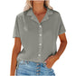 Lapel Cotton And Linen Casual Shirt For Women