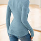 Women'S Solid Color Long Sleeve V-Neck Button T-Shirt Top
