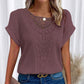 Women's Lace Splicing Short Sleeve Crew Neck T-Shirt Summer Loose Fit Casual Tee Top