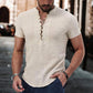 Men's Linen Leisure V-neck Shirt