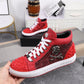 Genuine Leather Breathable High Top Skeleton Shoes For Men