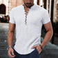 Men's Linen Leisure V-neck Shirt