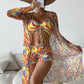 Women's Fashion Printed Boxer Underwear Long Sleeve Blouse Suit