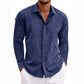 Long Sleeve T-shirt Undershirt Solid Color Long Sleeve Cotton Linen Shirt Men