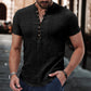 Men's Linen Leisure V-neck Shirt