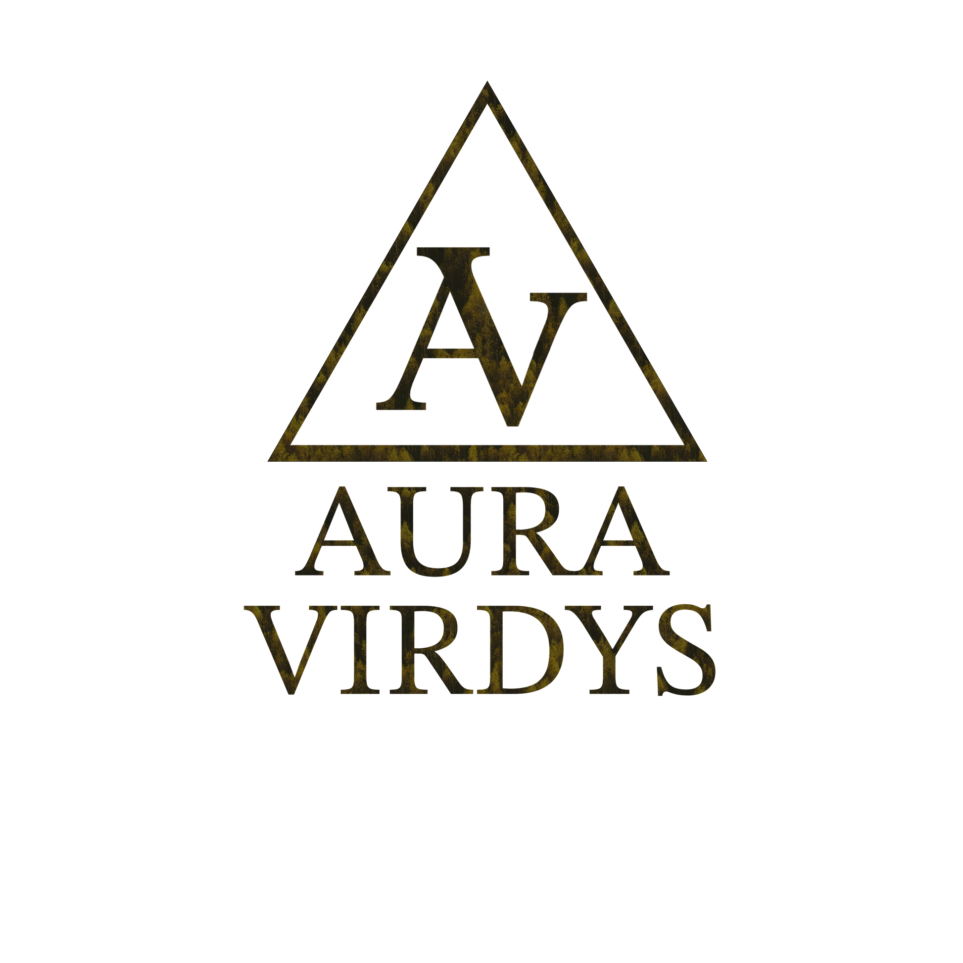 Logo of Aura Virdys with a triangle and 'AV' initials on a white background