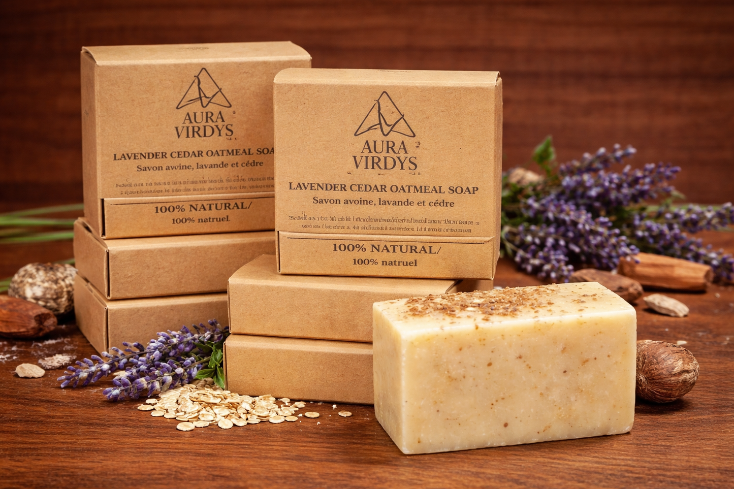 Oatmeal Lavender & Cedarwood Soap - Wholesale - Pack 20