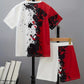 Boys' Casual Short Sleeve T-shirt Top Shorts Two-piece Set
