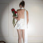 Women's Spring Sexy French Style Temperament High-grade Off-shoulder Satin Backless Dress