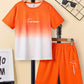 Boys' Casual Short Sleeve T-shirt Top Shorts Two-piece Set