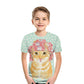 Casual 3D Printed Kids Short Sleeves