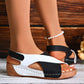 Colorblock-crossed  Wedges Sandals Summer Fashion Fish Mouth Platform Roman Shoes For Women