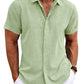 Men's Solid Color Loose Linen Short-sleeved T-shirt