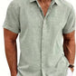 Men's Solid Color Loose Linen Short-sleeved T-shirt