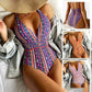 New Bohemian Swimsuit Deep V Strap One-piece Swimsuit For Women