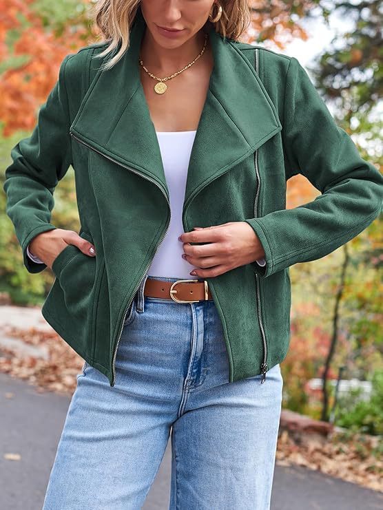 Fashion Casual Short Motorcycle Suede Jacket