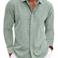 Long Sleeve T-shirt Undershirt Solid Color Long Sleeve Cotton Linen Shirt Men